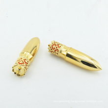 P102 4.3g low MOQ in stock ready to ship high quality luxury electroplated gold empty round lipstick tube